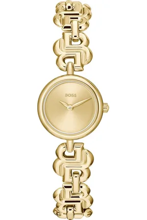 HUGO BOSS Quarzuhr DOUBLE B DRESSY 1502794, Armbanduhr, Damenuhr, Edelstahlarmband, analog