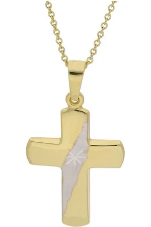 JuwelmaLux Kreuzanhänger Anhänger 333/000 (8 Karat) Gold- und Weißgold Kreuz JL14-02 (1-tlg) - Verkäufer: Juwelier-Bacak