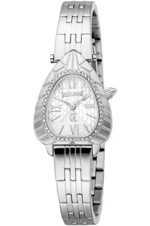 Roberto Cavalli Quarzuhr Animalier JC1L366M0045, Armbanduhr, Damenuhr, Edelstahlarmband, analog, Kristallsteine
