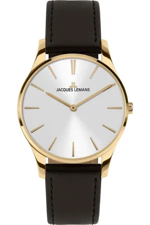 Jacques Lemans Quarzuhr London, 1-2123F, Armbanduhr, Damenuhr, gehärtetes Crystexglas, Lederarmband