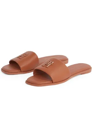Tommy Hilfiger TH LOGO HARDWARE LEATHER MULE Pantolette, Sommerschuh, Flats, Bequemschuh mit TH-Logo