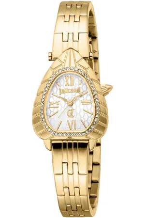 Roberto Cavalli Quarzuhr Animalier JC1L366M0055, Armbanduhr, Damenuhr, Edelstahlarmband, analog, Kristallsteine