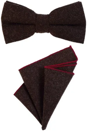 DonDon Fliege Schleife und Einstecktuch aus Baumwolle (Packung, 2-St) bereits gebunden, Tweed-Look, 2er Set - Verkäufer: urban-styles