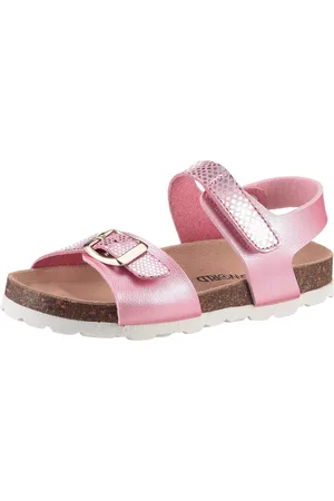 Kidsworld Riemchensandale Sommerschuh, Klettschuh, Urlaubschuh, Strandschuh in Metallic-Optik