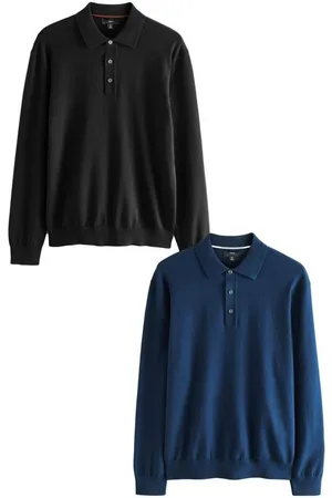 Next Langarm-Poloshirt Langärmeliges Regular Fit Poloshirt aus Strick (2-tlg) - Verkäufer: Germany GmbH