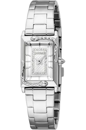 Roberto Cavalli Quarzuhr Snake JC1L364M0045, Armbanduhr, Damenuhr, Edelstahlarmband, analog, Kristallsteine