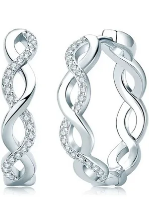 Karma Creolen-Set Damen 925 Sterling Silber vergoldet / weißvergoldet Ohrringe Kristall (2 cm Durchmesser, Geschenk für Frauen Damenohrringe), Ohrringe mit Moissanite, gedrehtes Design, funkelnder Ohrschmuck - Verkäufer: Sanixa