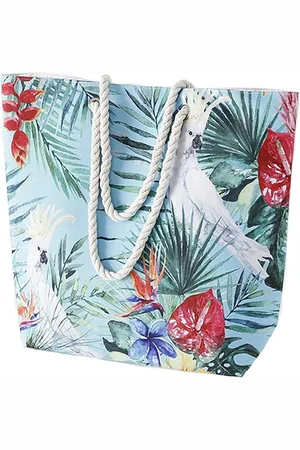 Boltze Strandtasche Strandtasche Strandtasche Badetasche mit Papagei und Palmenblatt 52cm - Verkäufer: Melan-2b-Store