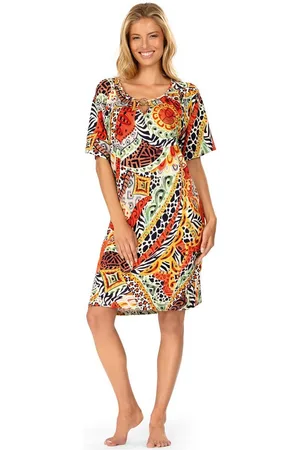 ASCAFA Strandkleid Beach (Packung, 1-tlg., 1-teilig) Damen Kurzarmkleid 95cm Sommerkleid exotisch Strandmode - Verkäufer: chic4home