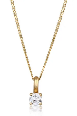 Elli DIAMONDS Kette mit Anhänger Diamant Weiß Brillantschliff (0.034 ct) 585 Gelbgold - Verkäufer: JULIE & GRACE GmbH