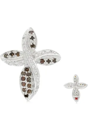 Cavill Anhänger Set Cognac Diamant & Rubin Blume Silber Anhänger, 0.408ct (1-tlg) - Verkäufer: Juwelo Deutschland GmbH