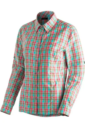 Maier Sports Funktionsbluse Nanni Damen Bluse, langarm Karobluse für Outdoor und Freizeit