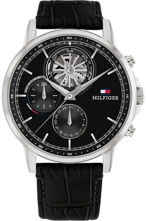 Tommy Hilfiger Multifunktionsuhr STEWART 1710605, Quarzuhr, Armbanduhr, Herrenuhr, Datum, Lederarmband