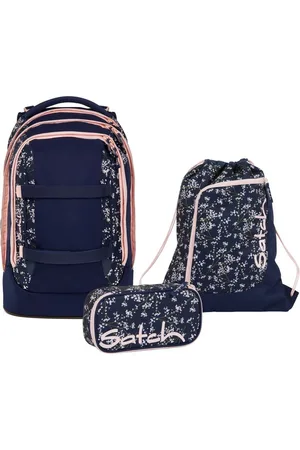 Satch Schulranzen Schulrucksack-Set PACK Bloomy Breeze 3-teilig, Kollektion 2025 (3-teilig), ergonomisch, Your-Size-System: auf Körpergröße anpassbar - Verkäufer: DSBO