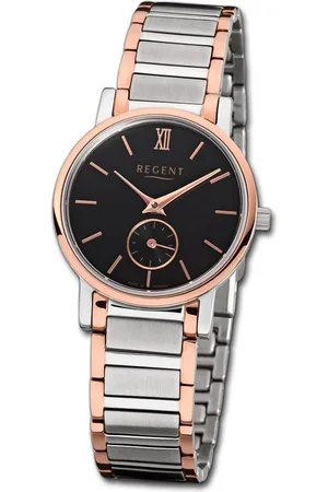 Regent Quarzuhr Edelstahl Damen Uhr GM-1410, (Analoguhr), Damenuhr Edelstahlarmband silber, rosegold, rund, klein (ca. 27mm) - Verkäufer: Fit4Style Silberschmuck - IMPPAC
