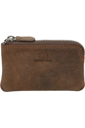 brown bear Schlüsseltasche Classic 8017 zwei Schlüsselringen Unisex Echtleder, Reißverschlussfach Kartenfach kompakt -Vintage - Verkäufer: Markenleder