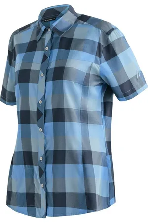 Maier Sports Outdoorbluse Kendra S/S W Damen Kurzarmbluse, pflegeleichte Karobluse