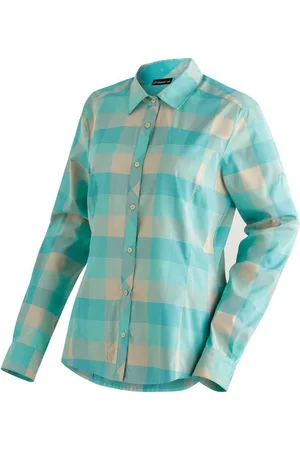 Maier Sports Outdoorbluse Kendra L/S W Damen Langarmbluse, pflegeleichte Karobluse