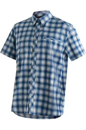 Maier Sports Outdoorhemd Kasen S/S M kurzarm Herrenhemd, atmungsaktives Wanderhemd, Karohemd