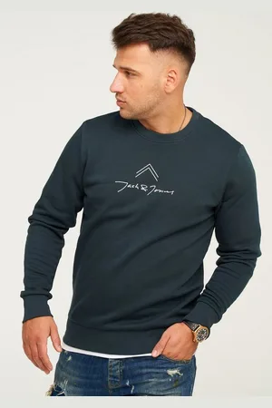 JACK & JONES Sweatshirt LABO SWEAT CREW NECK Rundhals Pullover mit Print Baumwollmischung Langarm Sweater - Verkäufer: Viverni
