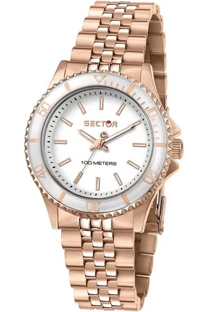 Sector Quarzuhr Edelstahl Armband-Uhr Analog, (Analoguhr), Damenuhr Edelstahlarmband rosegold, eckig, extra groß (ca. 50,2x43mm) - Verkäufer: Fit4Style Silberschmuck - IMPPAC