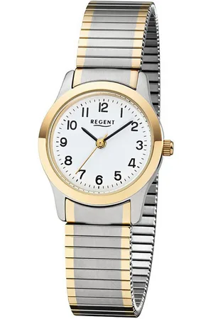 Regent Quarzuhr W0193 - 7565.09.99, Armbanduhr, Damenuhr, Flexband, Zugband, Edelstahlarmband