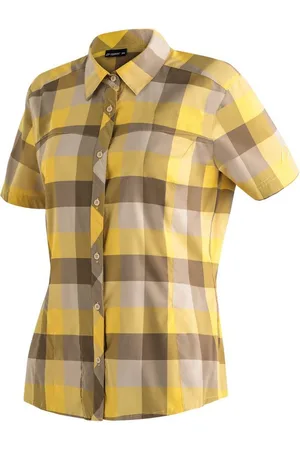 Maier Sports Outdoorbluse Kendra S/S W Damen Kurzarmbluse, pflegeleichte Karobluse