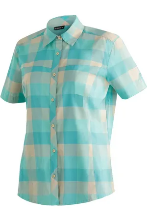 Maier Sports Outdoorbluse Kendra S/S W Damen Kurzarmbluse, pflegeleichte Karobluse