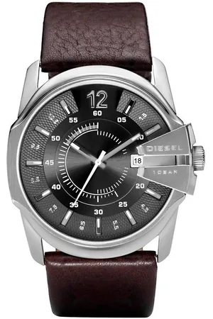 Diesel Quarzuhr MASTER CHIEF DZ1206, Armbanduhr, Herrenuhr, Datum, Lederarmband