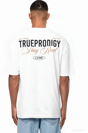 Trueprodigy Oversize-Shirt Lou Logoprint Rundhals dicker Stoff - Verkäufer: