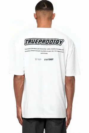 Trueprodigy Oversize-Shirt Eden Logoprint Rundhals dicker Stoff - Verkäufer: