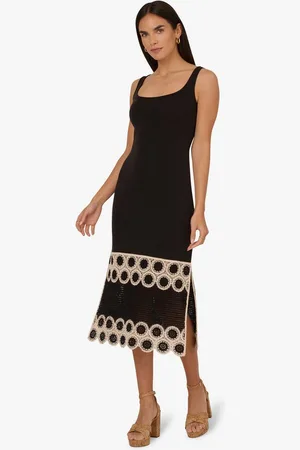 Adrianna Papell Sommerkleid Crochet Sheath Midi Dress Date-Abend, Abendessen, Party, Brunch - Verkäufer: GoJungo GmbH
