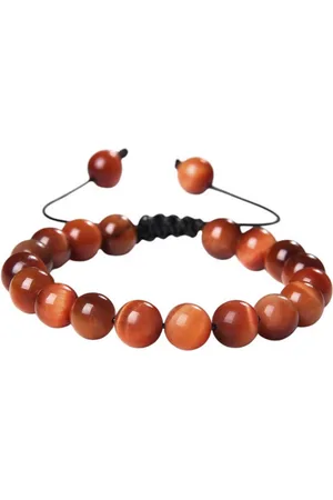 Karma Perlenarmband Tigerauge Edelsteinarmband Schiebeknoten (Armband Damen Herren, Edelsteinschmuck Tigeraugearmband), Unisex Damenarmband Herrenarmband - Verkäufer: Sanixa