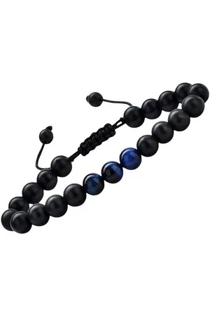 Karma Perlenarmband Armband Naturstein ver. Farben Lava Armschmuck (mehrfarbig modern Herrenarmband Damenarmband, Schwarz Braun), Edelsteinarmband Lavasteine Natursteine Edelstein - Verkäufer: Sanixa