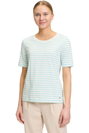 Betty & Co Kurzarmshirt Betty & Co Basic Shirt mit Ringel (1-tlg) Ringel
