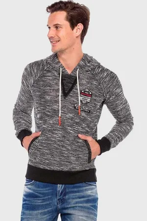 Cipo & Baxx Kapuzenpullover Sweatshirt mit melierten Design