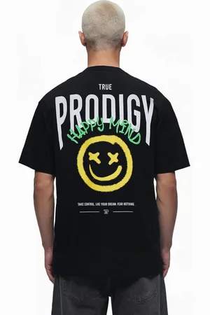 Trueprodigy Oversize-Shirt Hajin Logoprint Rundhals dicker Stoff - Verkäufer: