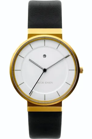 Jacob Jensen Quarzuhr Herren Armbanduhr DIMENSION SERIES 883 goldfarbend D.35mm - Verkäufer: bellambiente