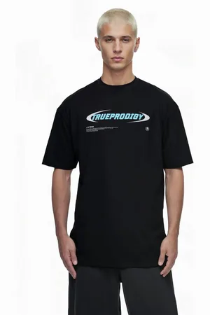 Trueprodigy Oversize-Shirt Ravi Logoprint Rundhals dicker Stoff - Verkäufer: