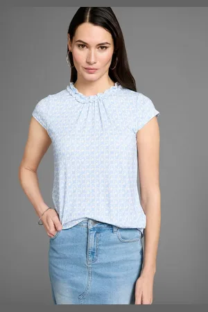 Daniel Hechter Print-Shirt mit femininem Ausschnittdetail