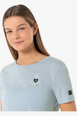 Supernatural Print-Shirt für Damen, Merino HEART ANCHOR TEE Meer Motiv, atmungsaktiv - Verkäufer: