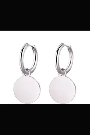 Karma Ohrhänger-Set Creolen Damen Edelstahl – Goldene & Silberne Ohrringe mit Coins (Ohrringe gold silber, mit runden Plättchen Ohrschmuck), Vergoldete Hoops - Verkäufer: Sanixa