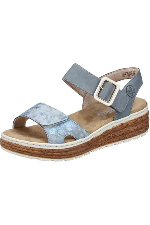 Rieker Plateausandale Sandalette, Sommerschuh, Keilsandale mit praktischen Klettverschlüssen