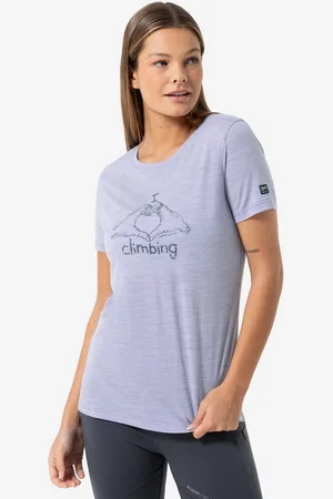 Supernatural T-Shirt für Damen, Merino I LOVE CLIMBING Kletter Motiv, aktiv - Verkäufer: