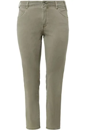 QS by s.Oliver Slim-fit-Jeans CURVE Denim hellgrün (1-tlg) Mid Rise, Slim Leg - Verkäufer: LuriX