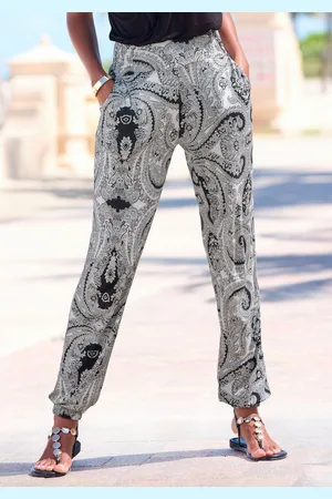 Lascana Jerseyhose mit Paisleydruck und Taschen, elastischer Bund, Sommerhose