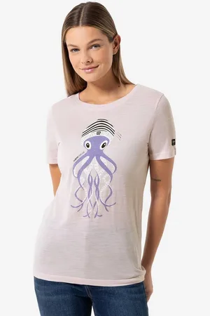 Supernatural T-Shirt für Damen, Merino OCTOPUSSY Tier Motiv, Reise, bunt - Verkäufer: