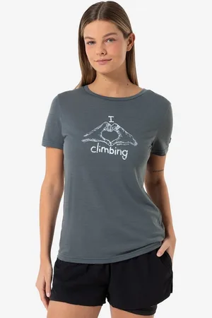 Supernatural T-Shirt für Damen, Merino I LOVE CLIMBING Kletter Motiv, aktiv - Verkäufer: