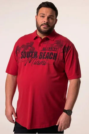Men Plus Poloshirt Men+ Poloshirt Halbarm Brustprint Piqué bis 8 XL - Verkäufer: Popken Fashion Group