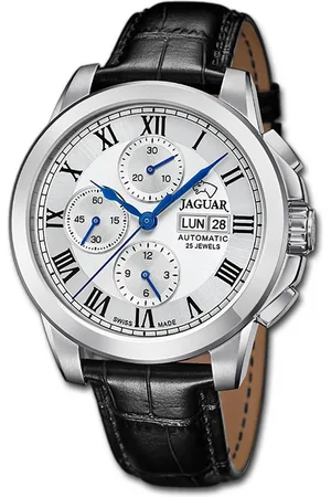 Jaguar Chronograph Leder Herren Uhr Chronograph, (Chronograph), Herrenuhr Lederarmband , rundes Gehäuse, groß (ca. 45mm) - Verkäufer: Fit4Style Silberschmuck - IMPPAC